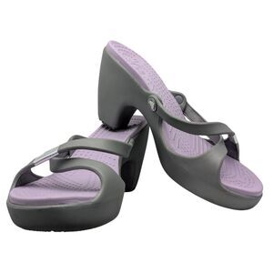 Crocs Gray Lavender Cyprus Wedge Heel Size Womens 9